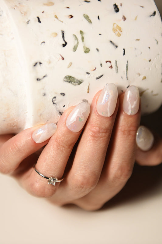 WINTER CRYSTAL acrylic STONE – Luxury Handmade Reusable Press On Nails