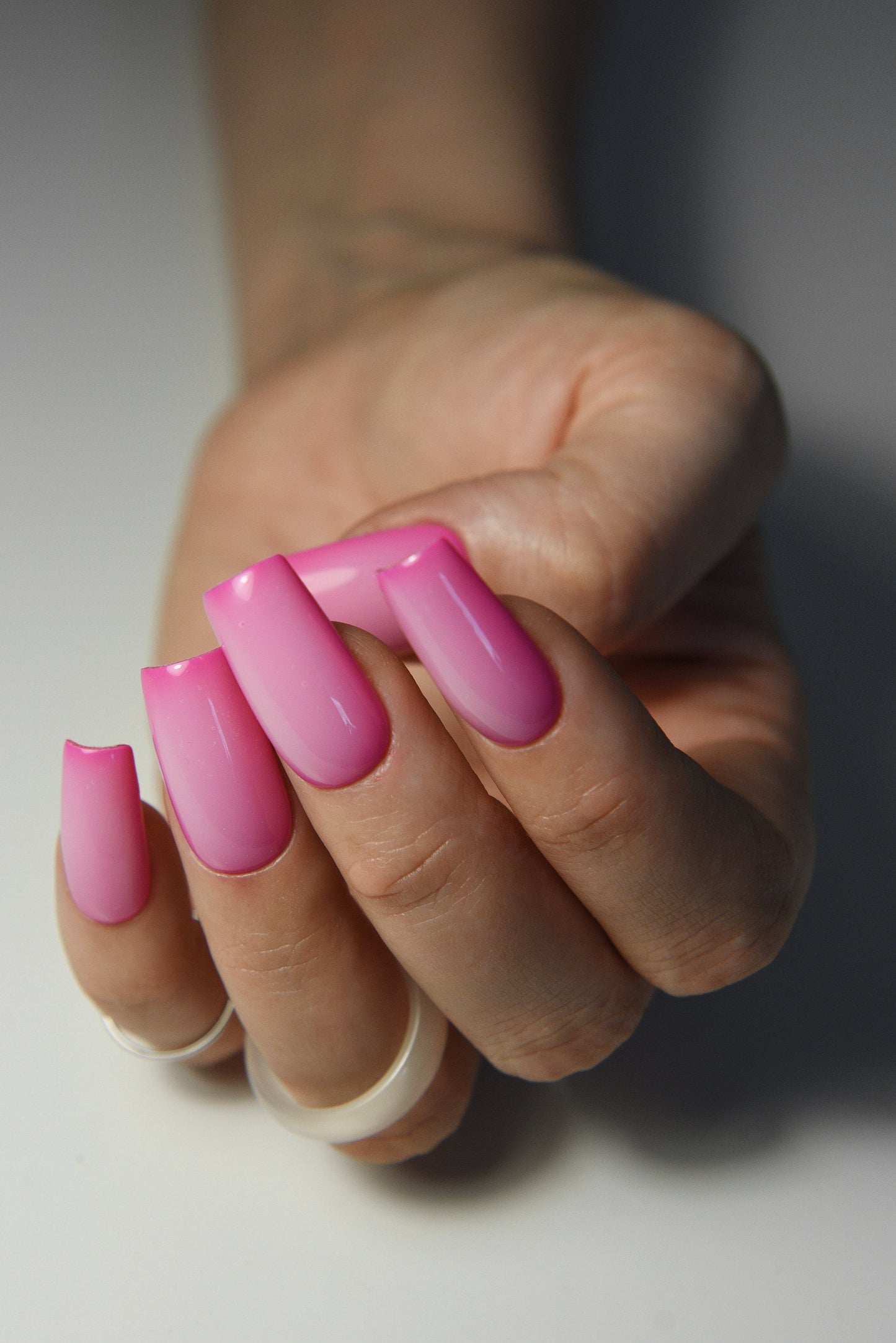 Milky Ombre Neon Press On Nails – Colorful Handmade Reusable Set – Luxury Gel Nail Art