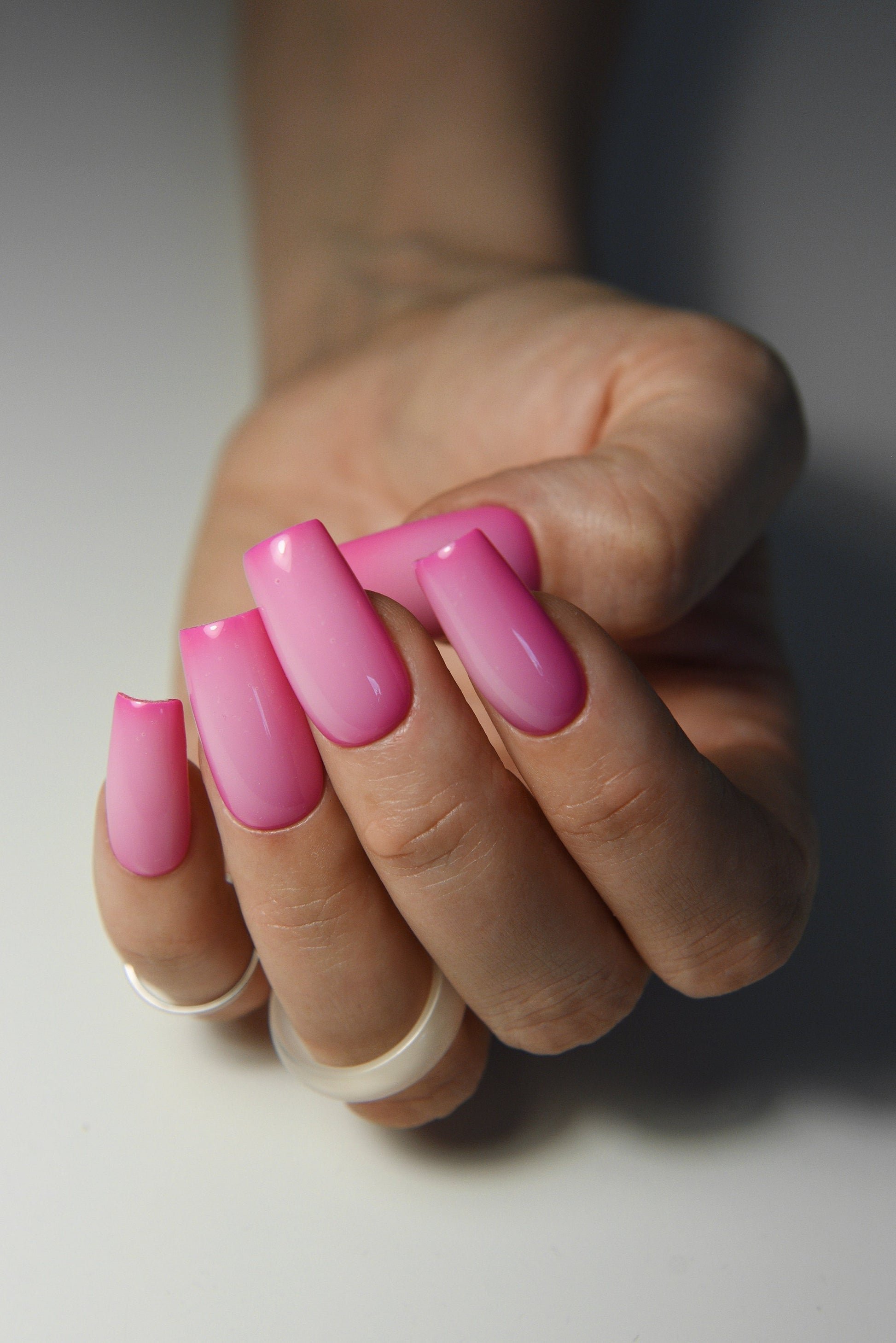 MILKY OMBRE NEON Color Set – Luxury Handmade Reusable Press On Nails