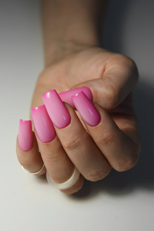 MILKY OMBRE NEON Color Set – Luxury Handmade Reusable Press On Nails