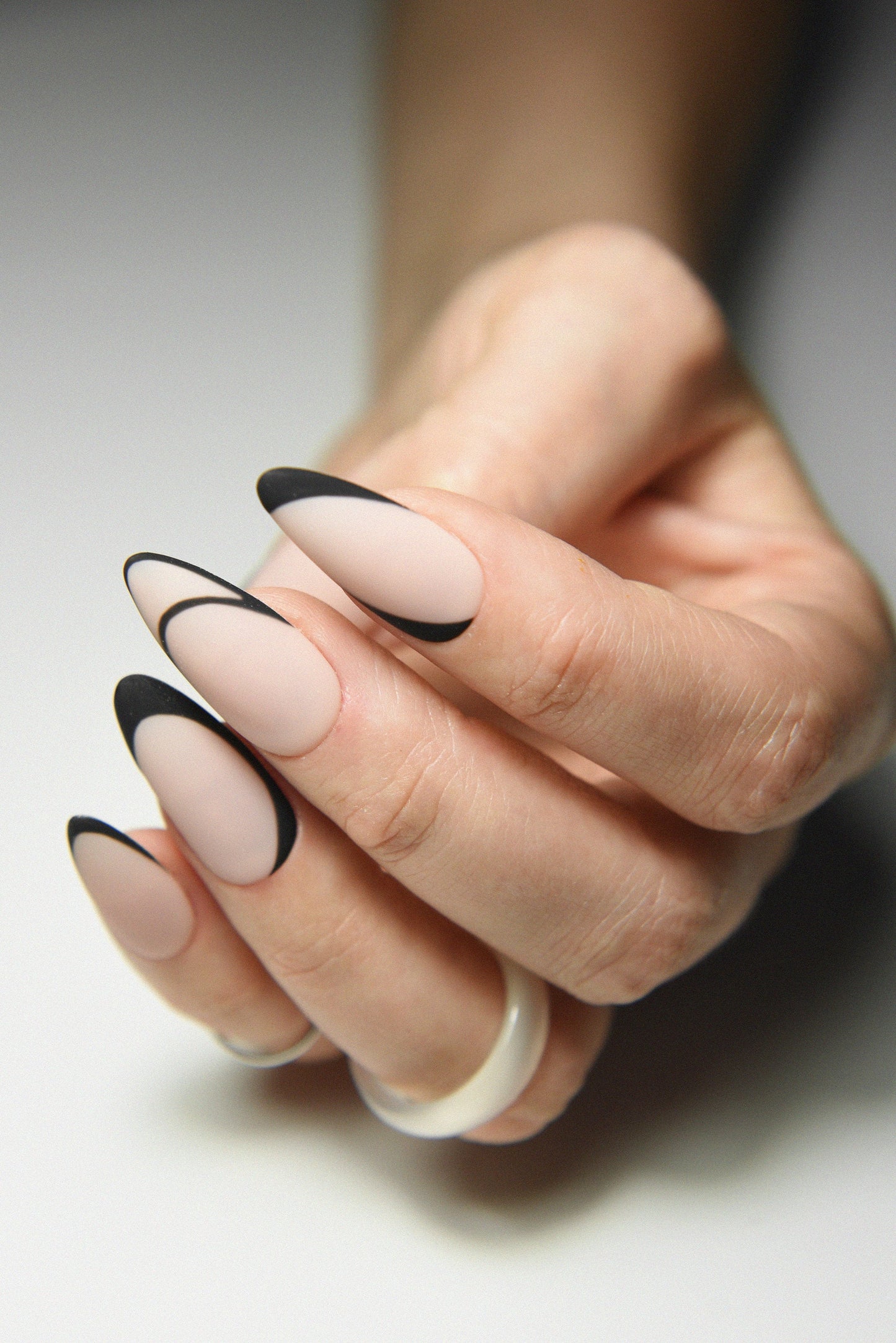 Abstract Lines Press On Nails – Handmade Reusable Custom Set | Glossy or Matte Finish | Modern Look