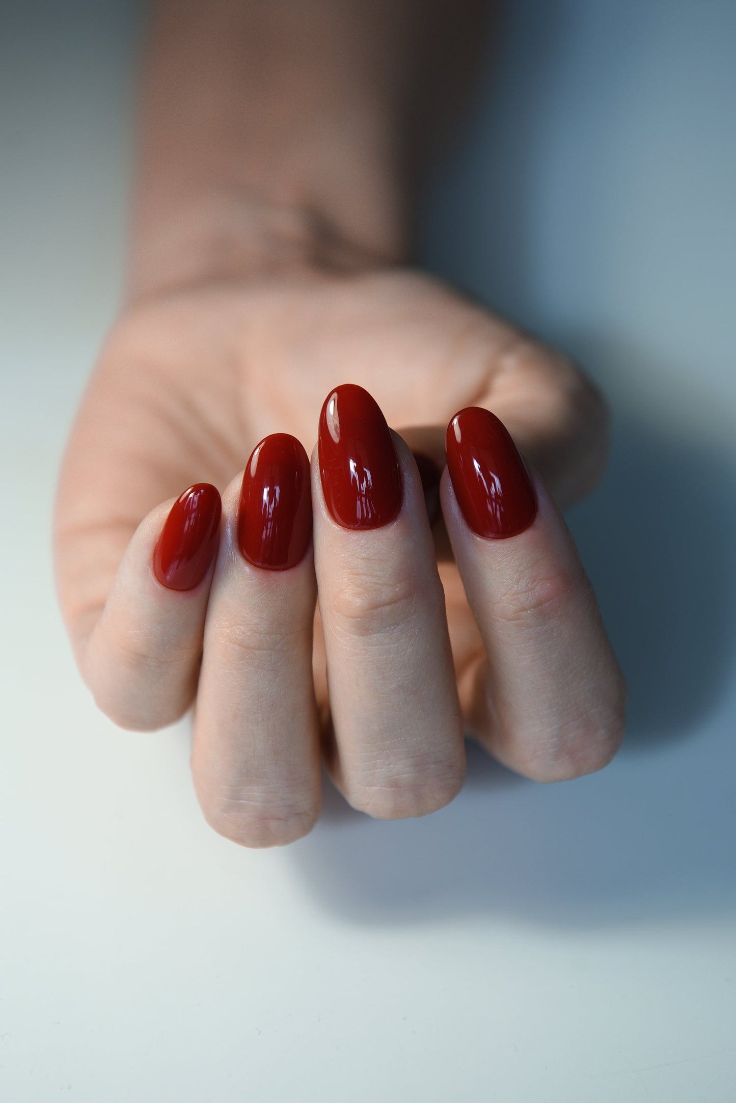 Deep Red Press On Nails – Handmade Reusable Fall-Inspired Nail Set