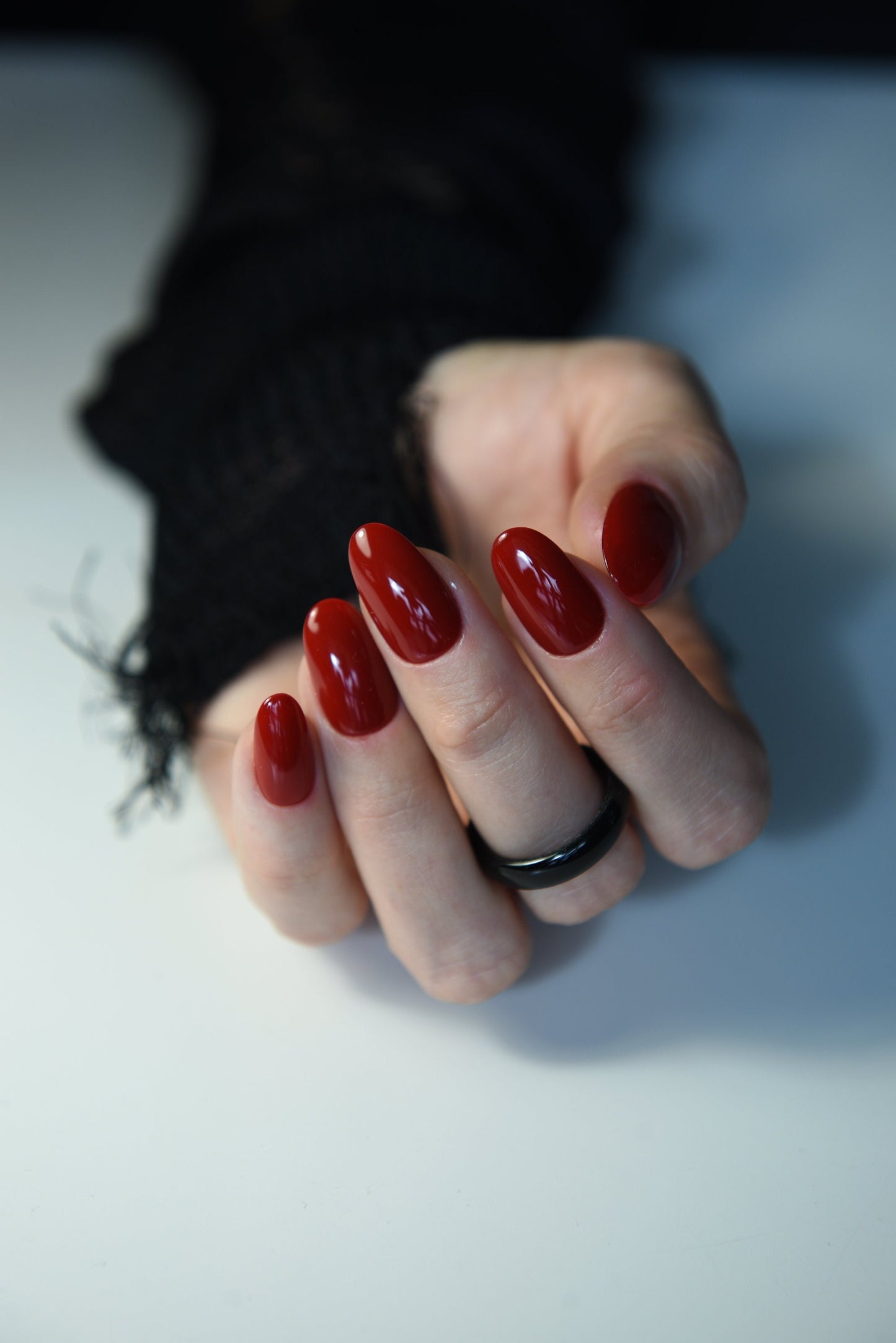 DEEP RED – Luxury Handmade Reusable Press On Nails