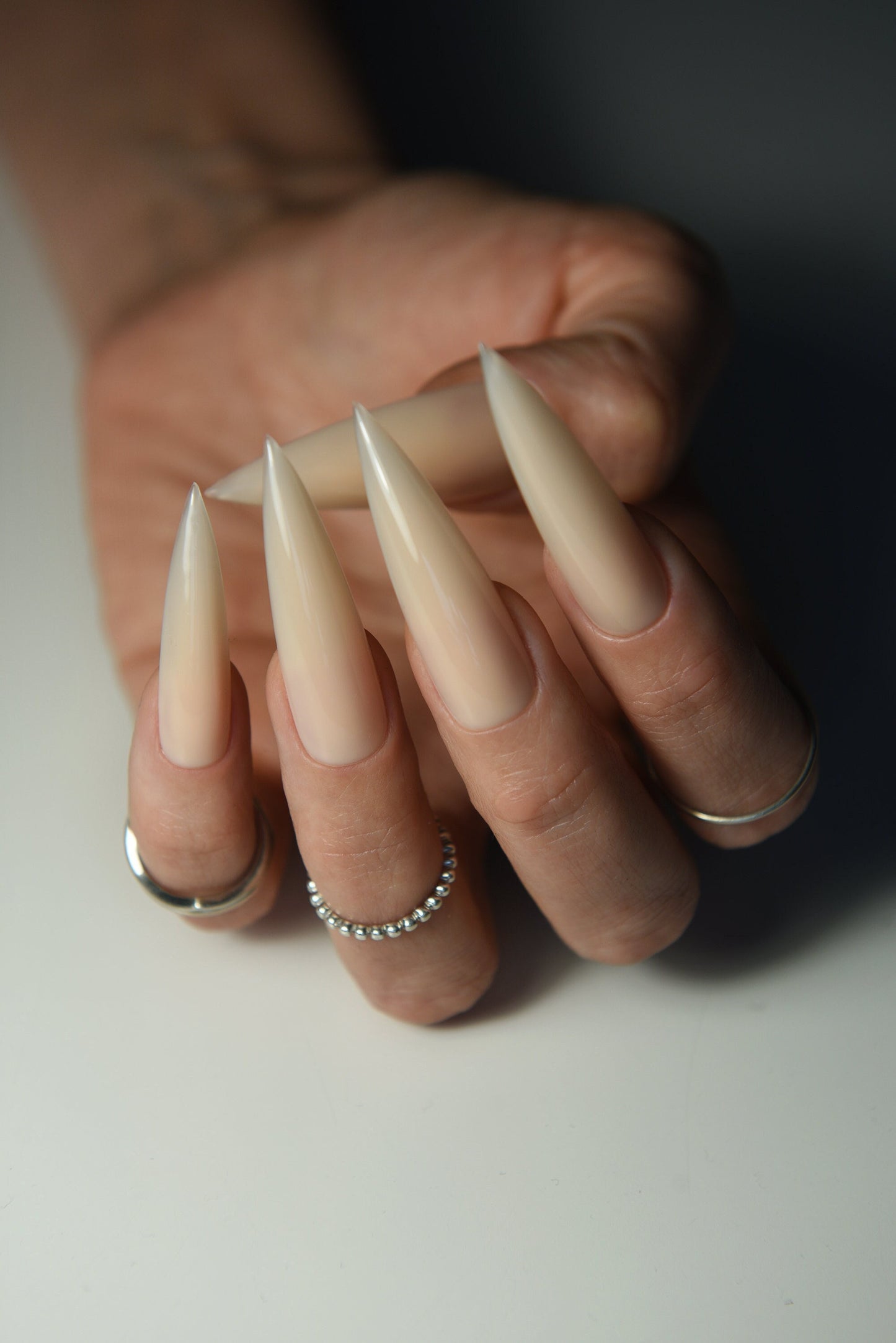 NEUTRAL ACRYL | Matte Glossy | Handpainted press on nails | Fake nails | Stiletto Oval Almond Square Coffin Balerina | Long Medium Short