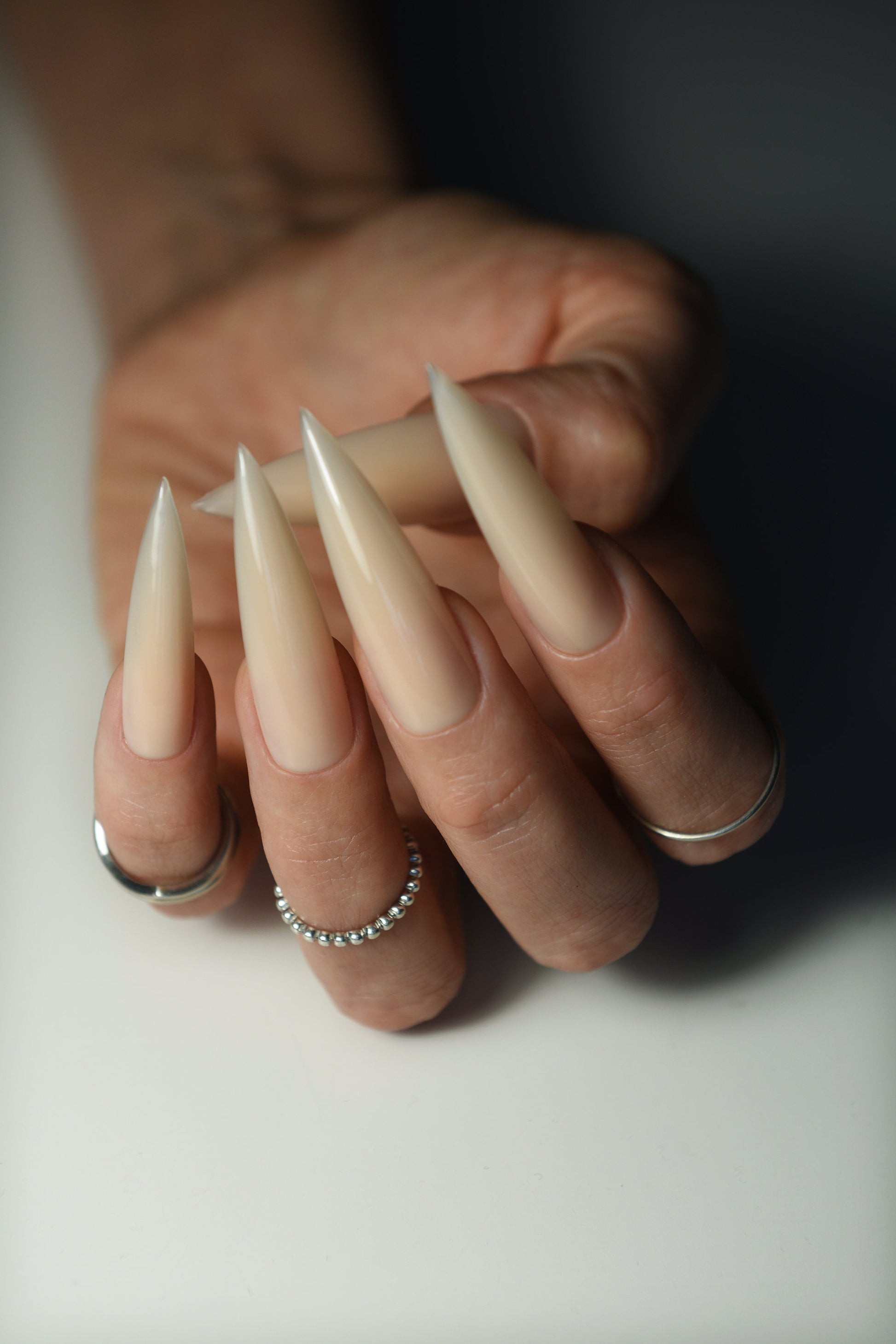 NEUTRAL ACRYL | Matte Glossy | Handpainted press on nails | Fake nails | Stiletto Oval Almond Square Coffin Balerina | Long Medium Short