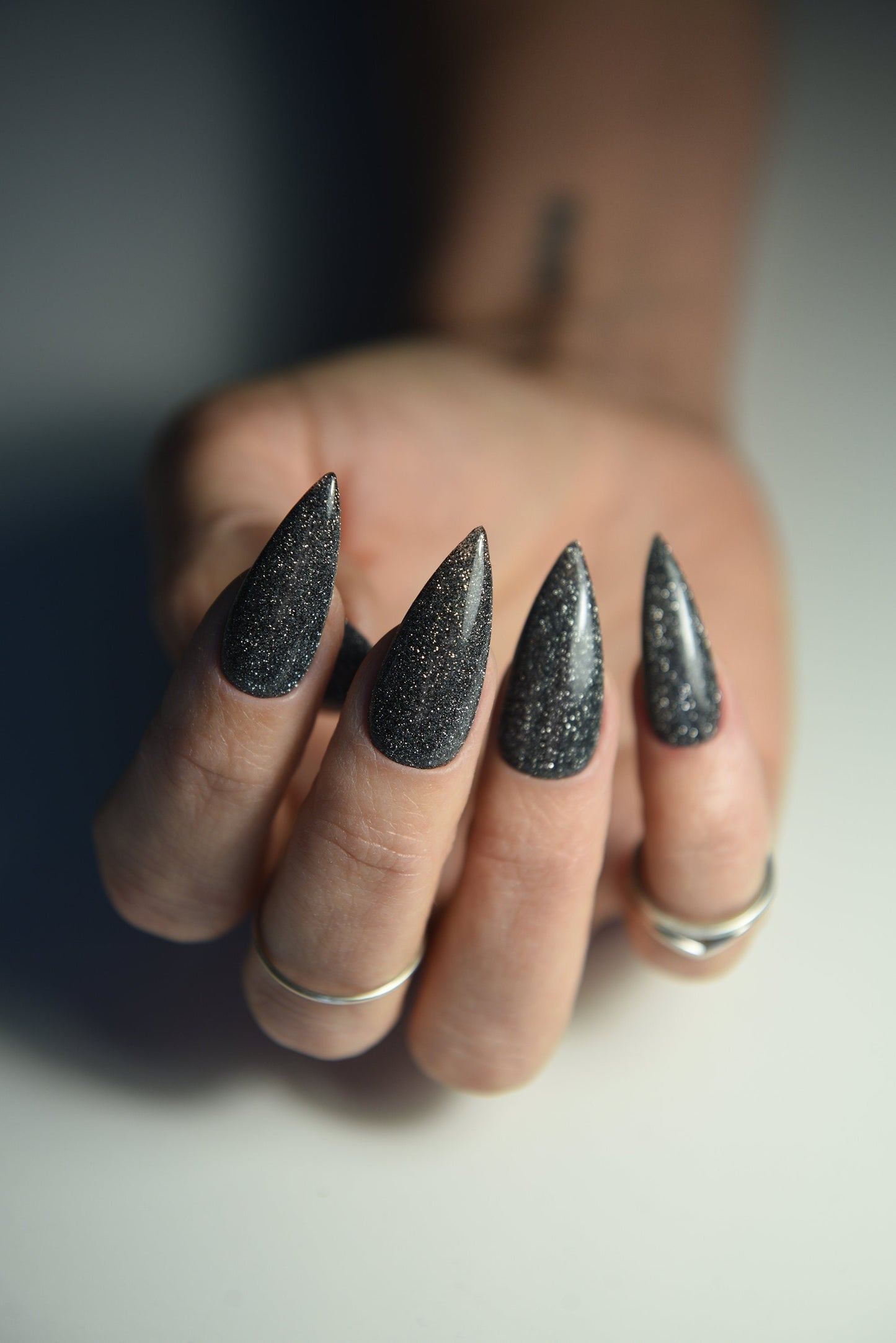 REFLECTIVE GLITTER FLASH – Luxury Handmade Reusable Press On Nails