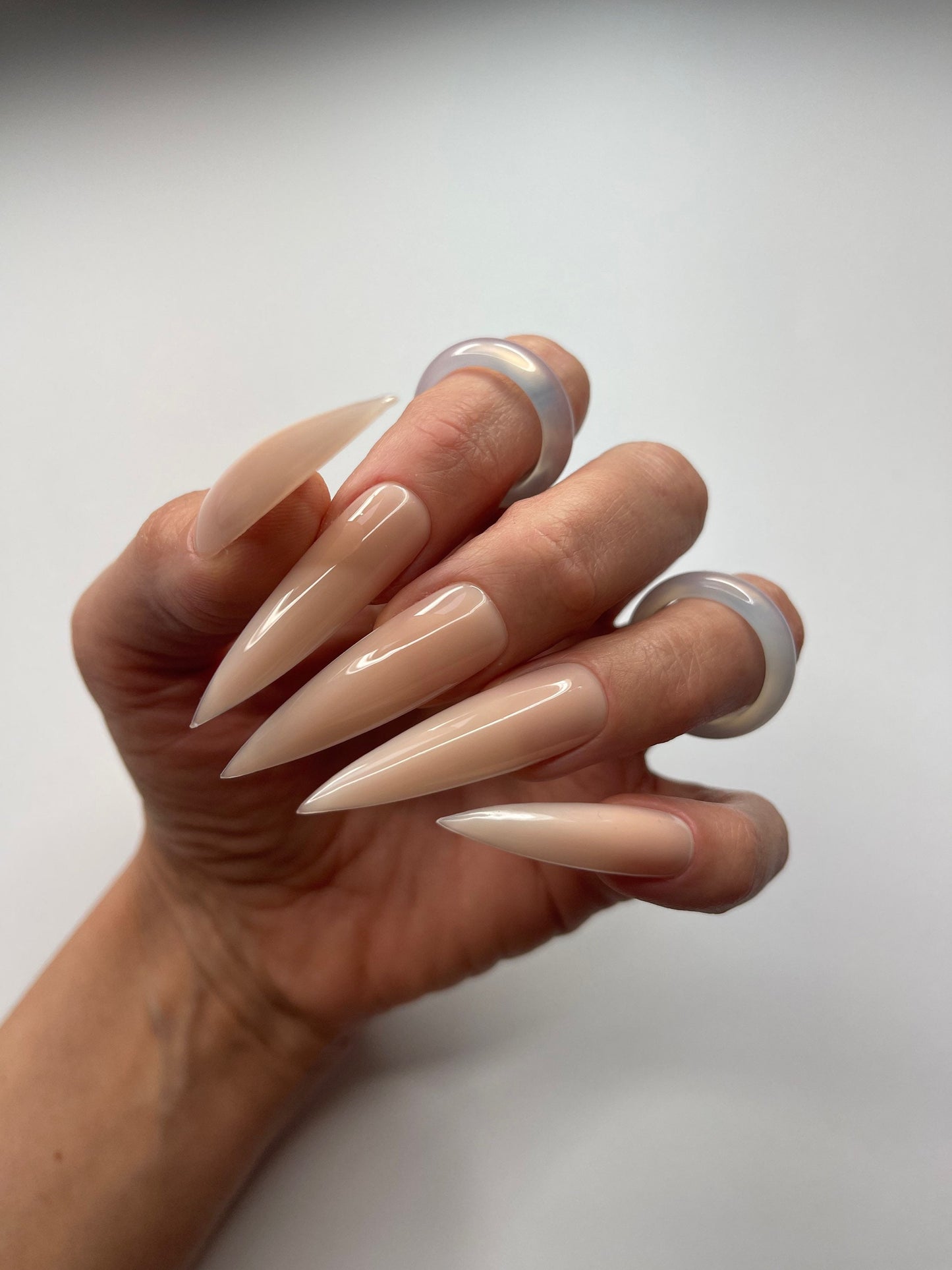 NEUTRAL ACRYL | Matte Glossy | Handpainted press on nails | Fake nails | Stiletto Oval Almond Square Coffin Balerina | Long Medium Short