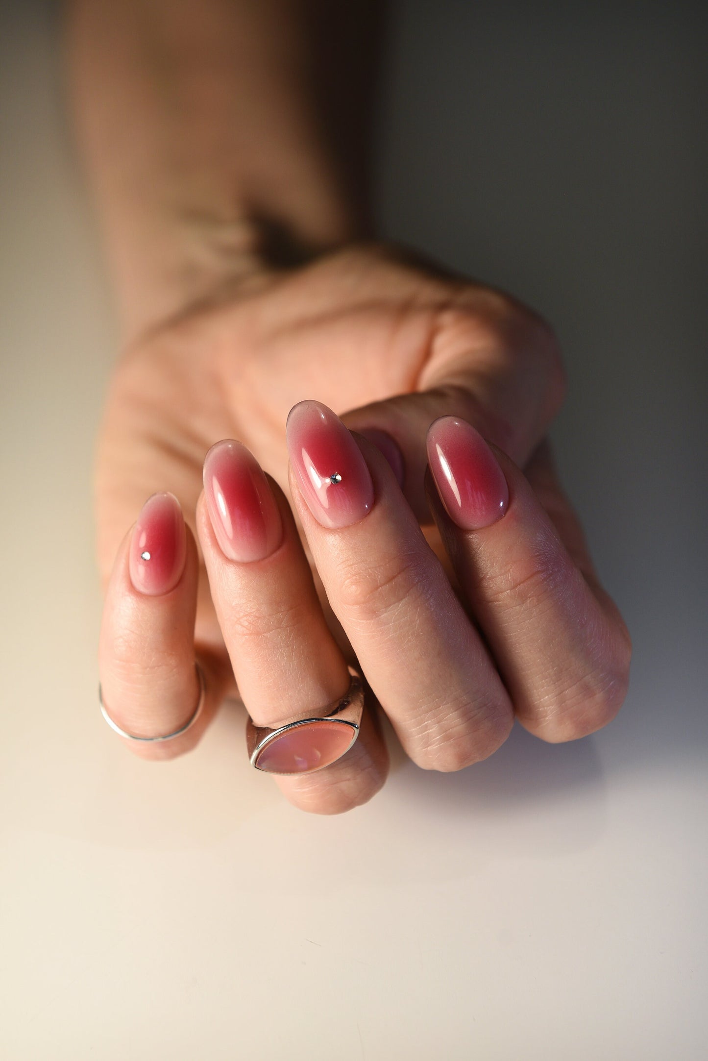 Blush Aura Gel Press On Nails – Handmade Luxury Reusable Set, Custom Glossy Nude Press-Ons