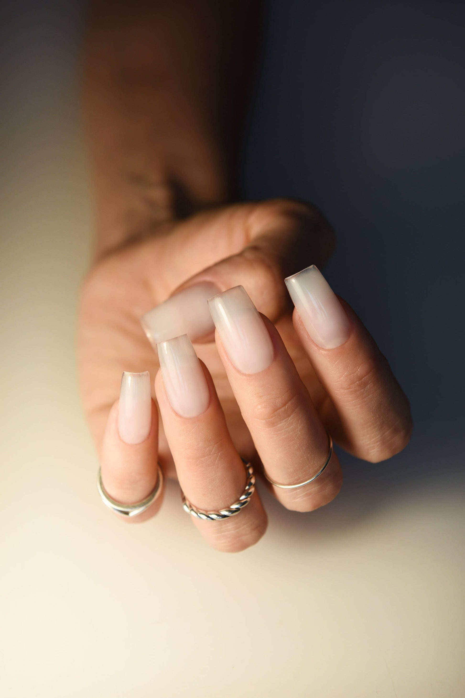 Builder Gel Milky Press On Nails - Strong as Acrylics, Customizable, and Affordable