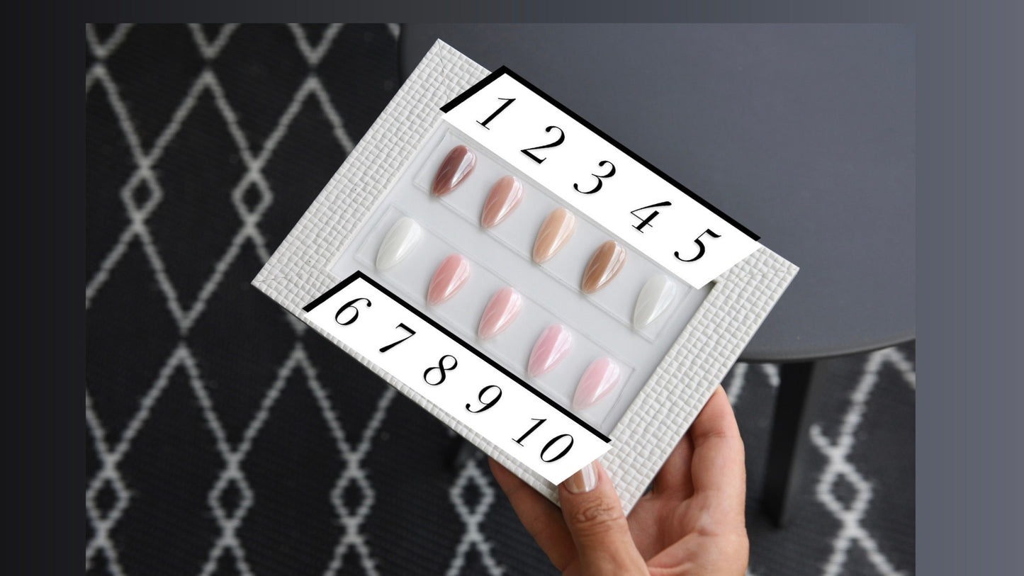 CHOCOLATE GLAZED DONUT | Celebrity | Glossy Handpainted press on nails | Stiletto Oval Almond Square Coffin Balerina | Long Medium Short