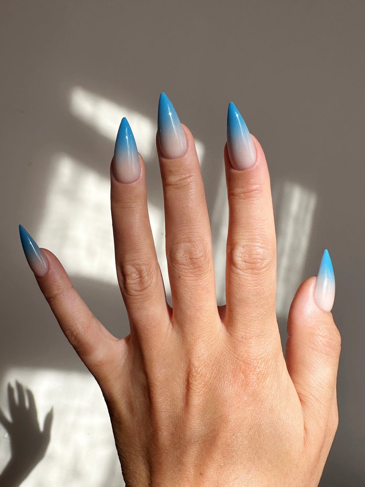 Ombre Blueberry Milk Press-On Nails – Set of 10 Reusable Acrylic-Like Nails | Handmade Luxury | Custom Fit for Beach, Wedding or Office