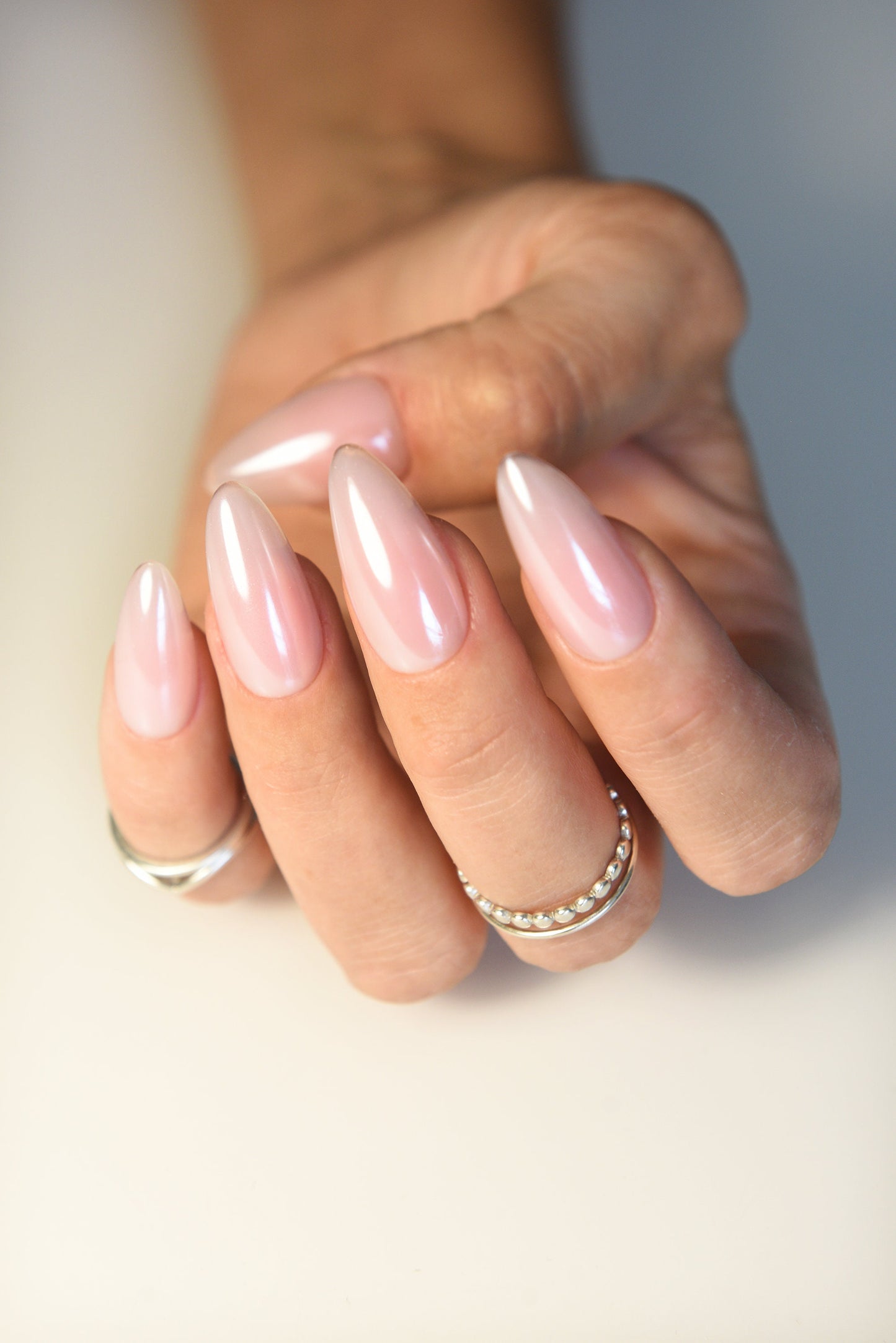 Strawberry Glazed Chrome Press-On Nails – Reusable Pink Chrome Set