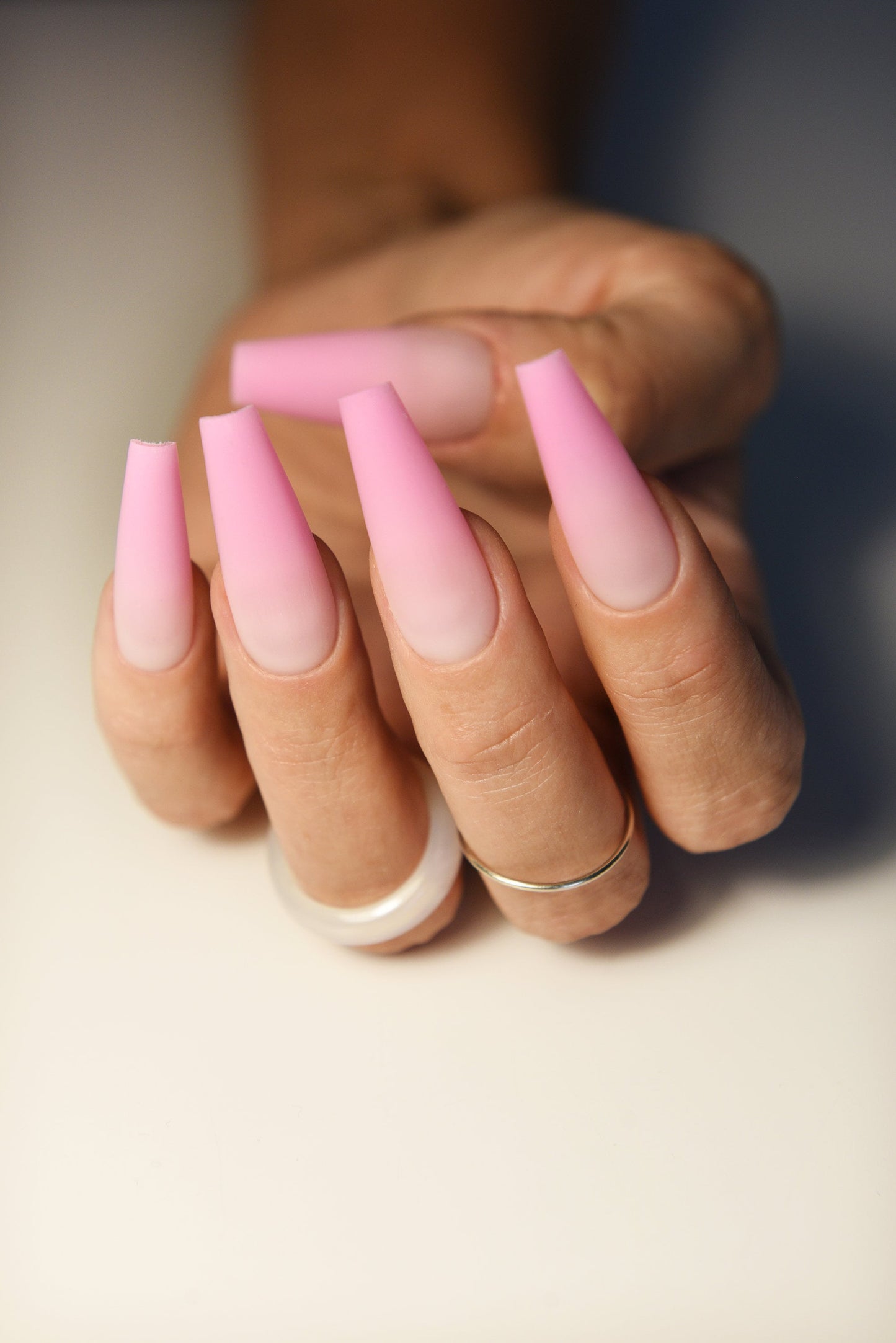 Pink Doll Ombre Press-On Nails – Reusable Strong Acrylic Look | Handmade Girly Nail Set for Party, Beach, Movie Night or Daily Wear