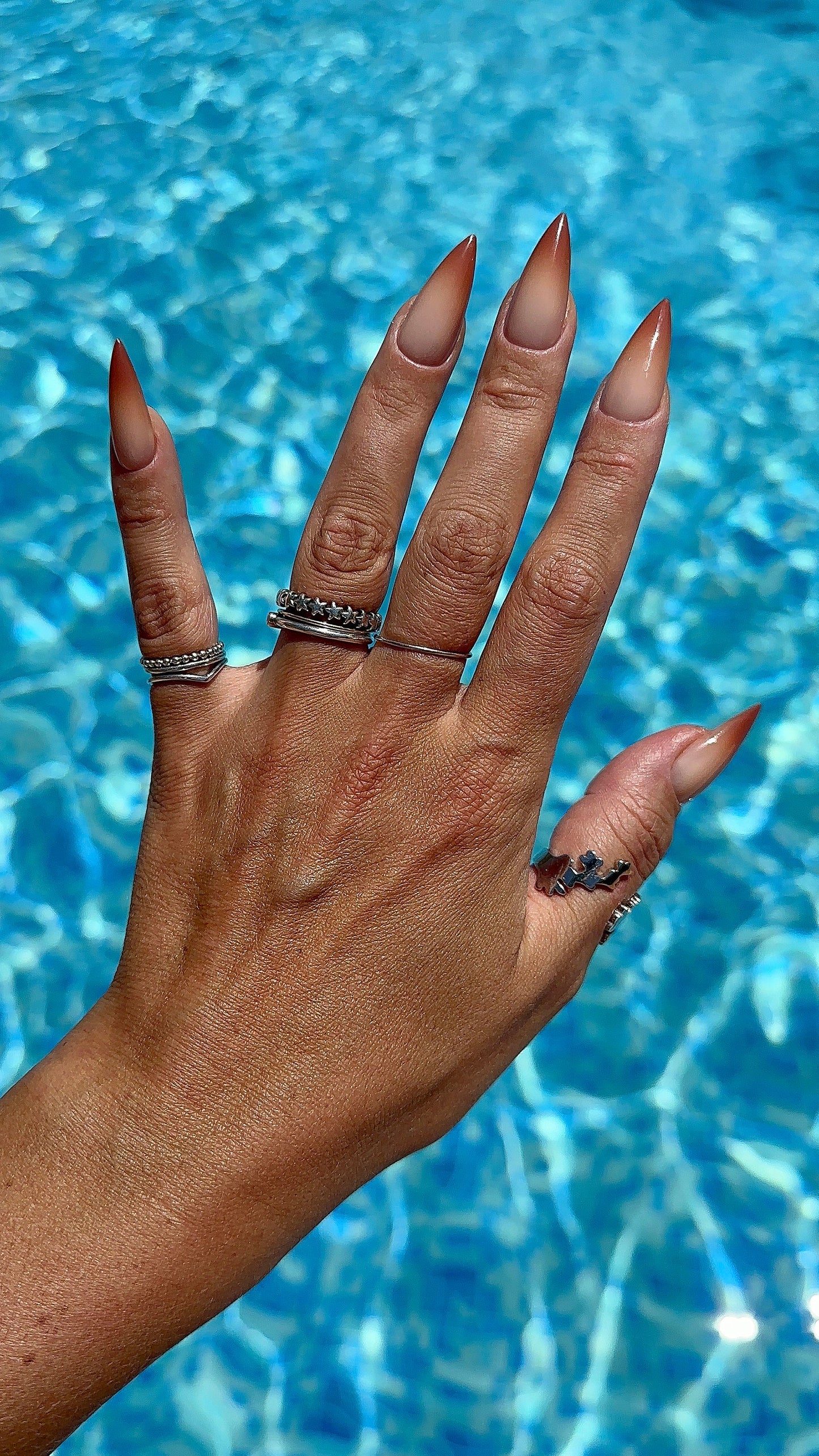 Ombre Tiramisu Press-On Nails – Nude Gradient Look | Handmade Reusable Set for Any Occasion