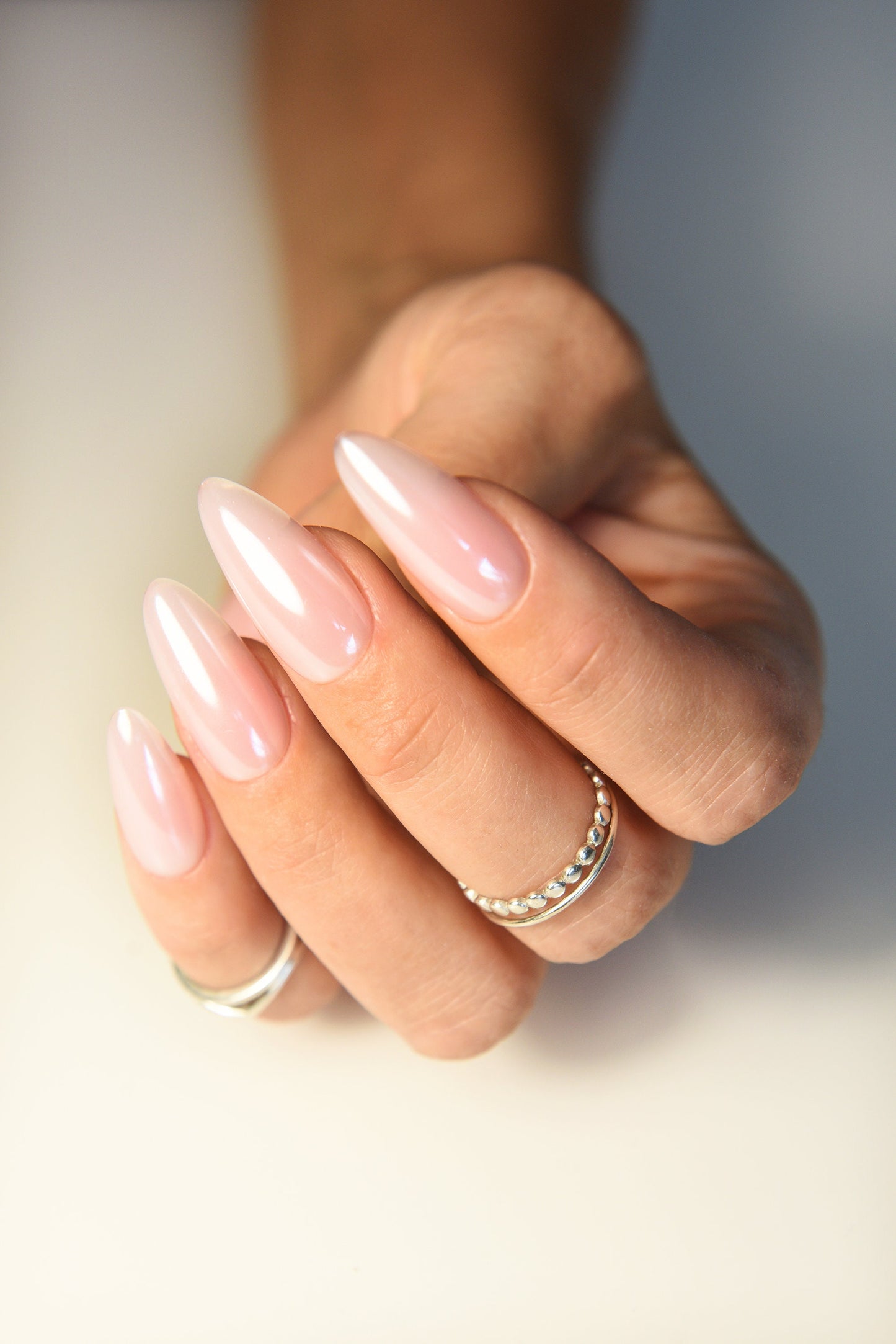 Strawberry Glazed Chrome Press-On Nails – Reusable Pink Chrome Set