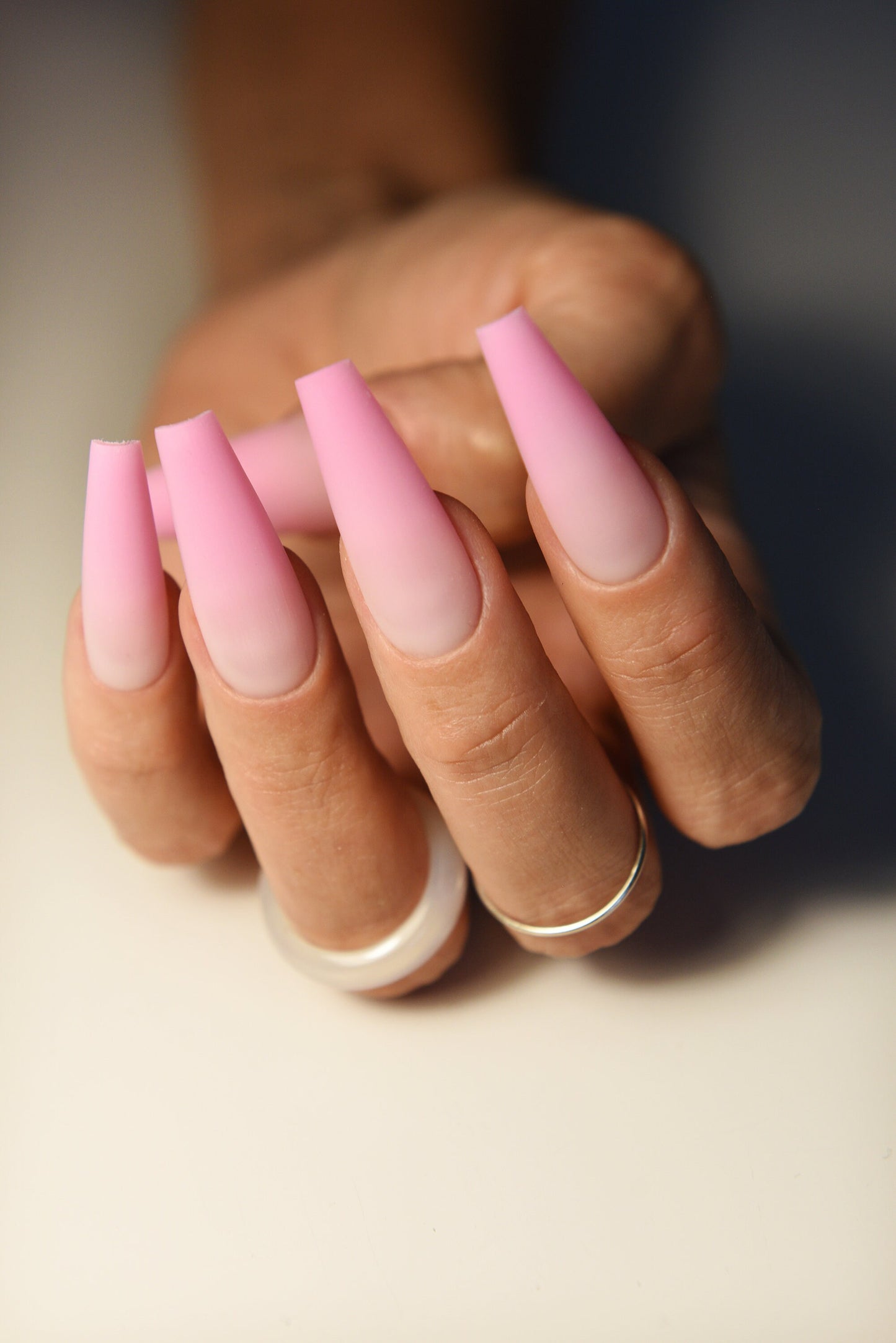 Pink Doll Ombre Press-On Nails – Reusable Strong Acrylic Look | Handmade Girly Nail Set for Party, Beach, Movie Night or Daily Wear