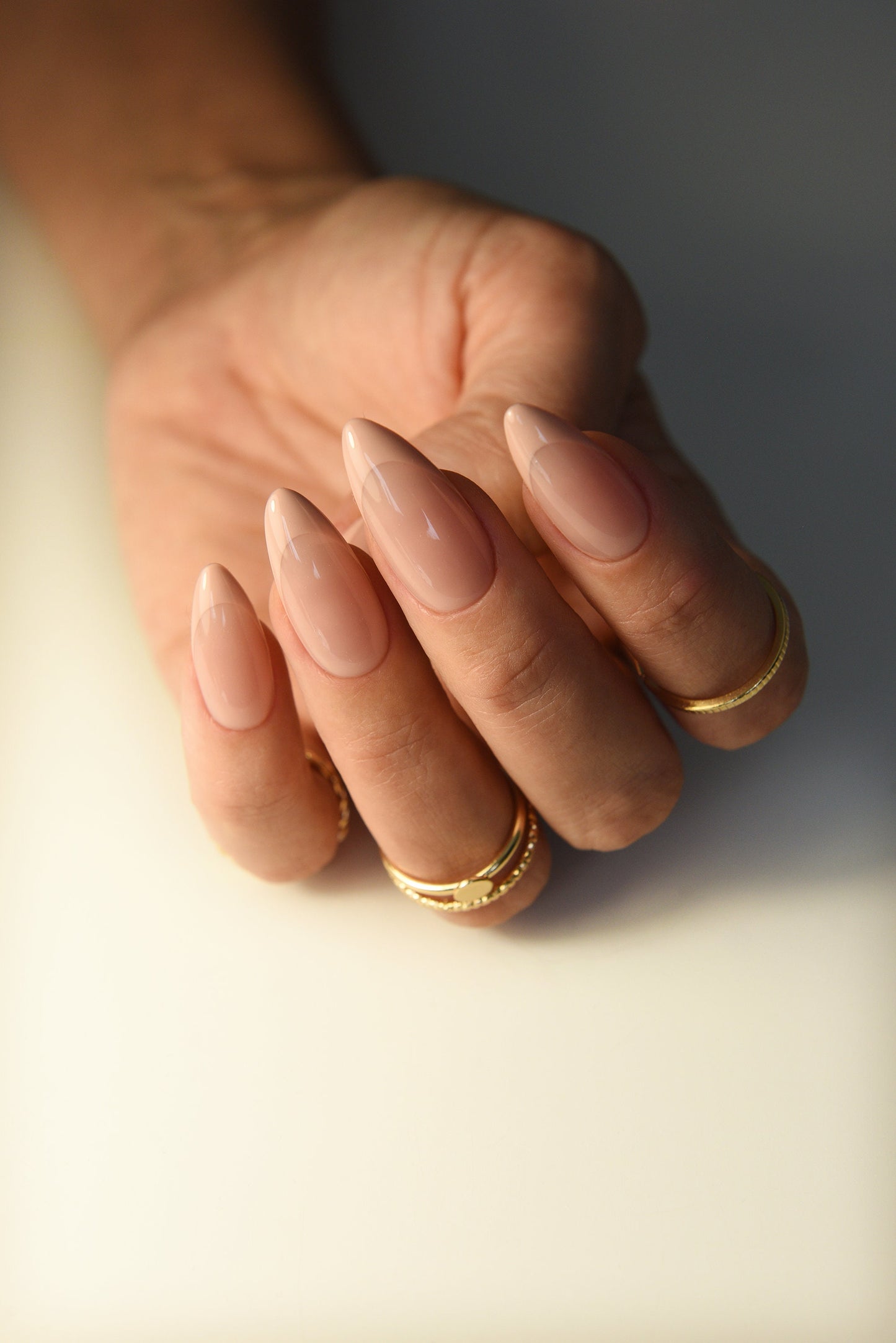 CLEAN GIRL Aesthetic reusable press on nails beige nude royal delicate french long, medium, short, back to office, school autumn holiday