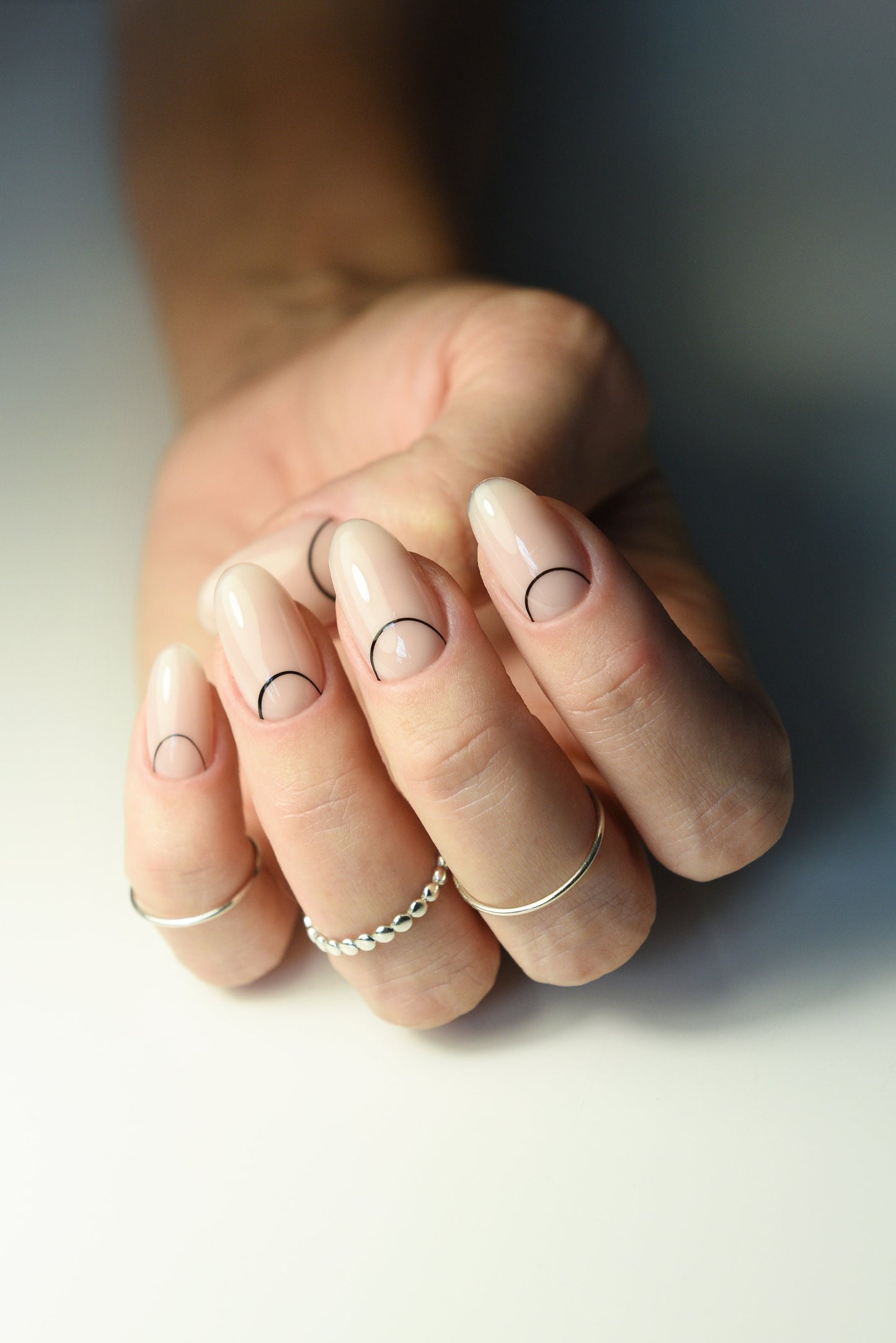 MINIMALISTIC Cream Nail Art, Acrylic Like Press On Nails Salon Quality, Simple Fake Nails Oval, Stiletto, Coffin, Long Short Medium, Winter – Luxury Handmade Reusable Press On Nails