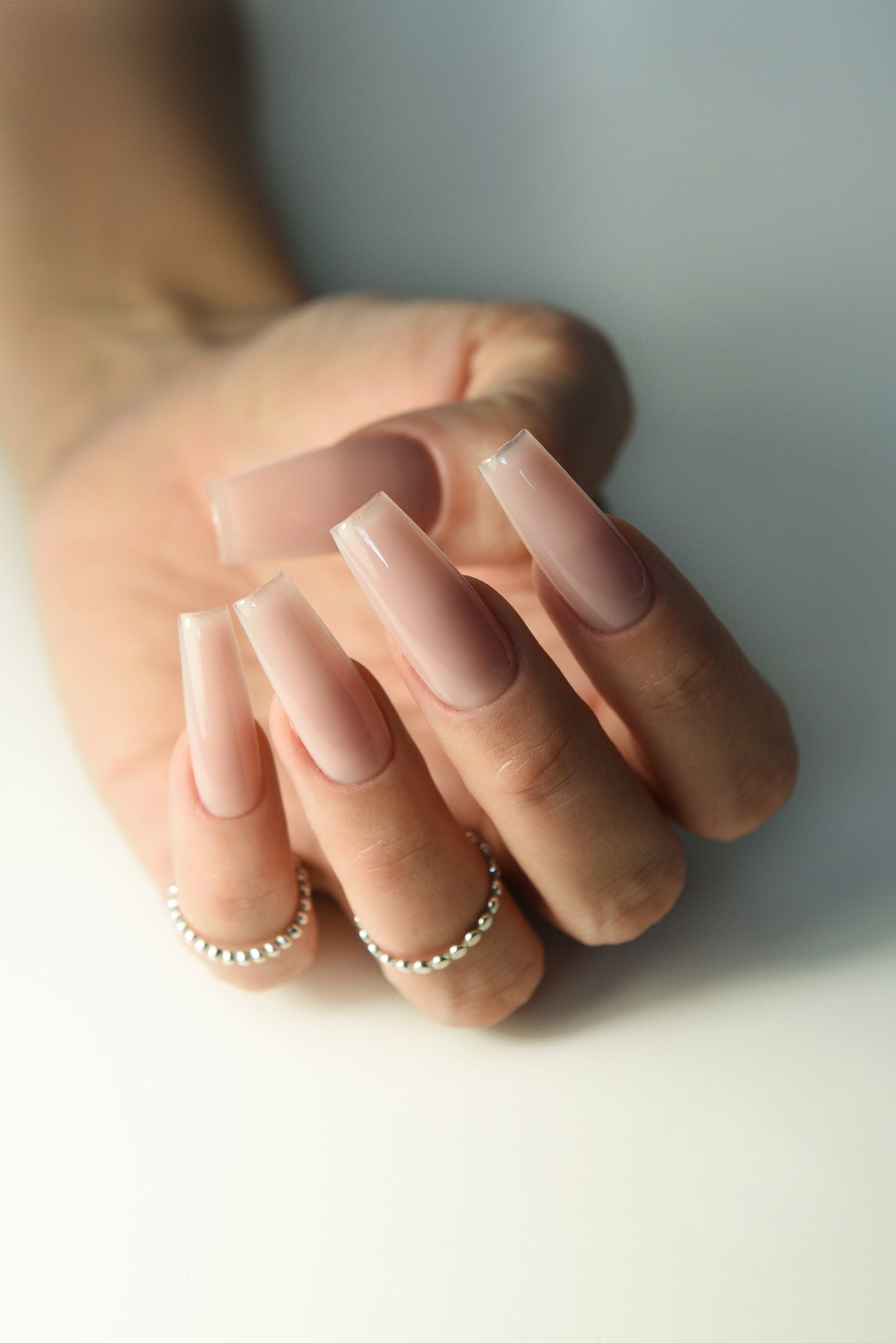 LIMITED BARE NAILS for date, clean girl aesthetic old money style, rose nude salon quality press on nails, long square, stiletto, coffin – Luxury Handmade Reusable Press On Nails