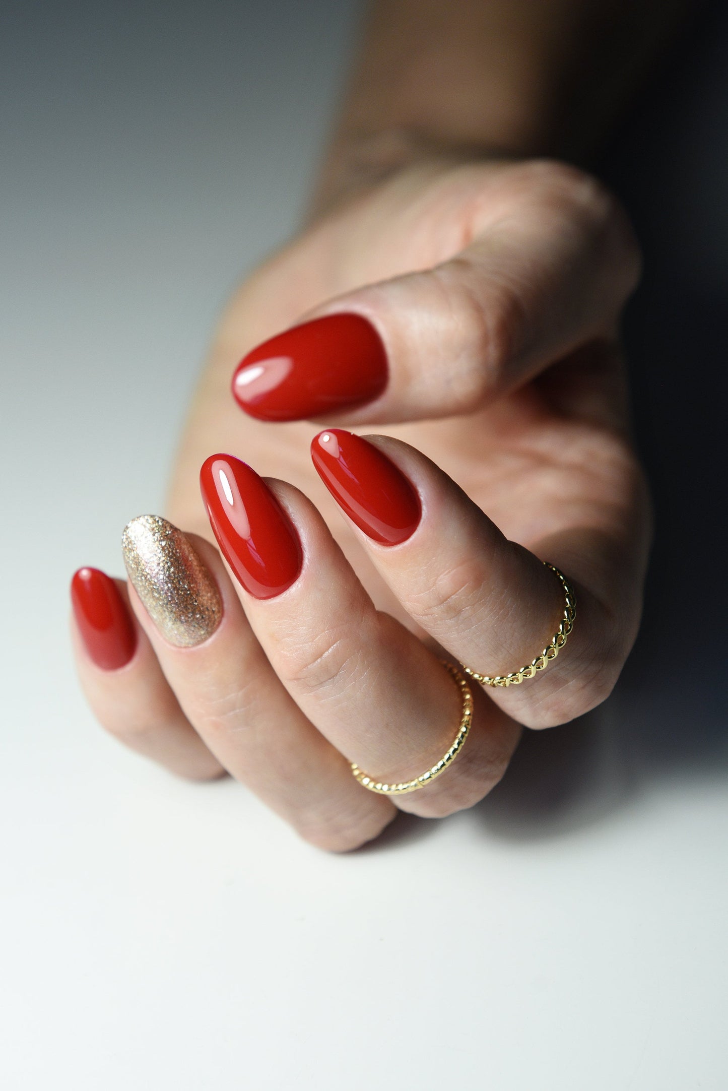 CHRISTMAS RED & GOLD accent fake nails for warm family holidays, stylish set of luxury press on nails, long, medium, short, coffin, almond – Luxury Handmade Reusable Press On Nails
