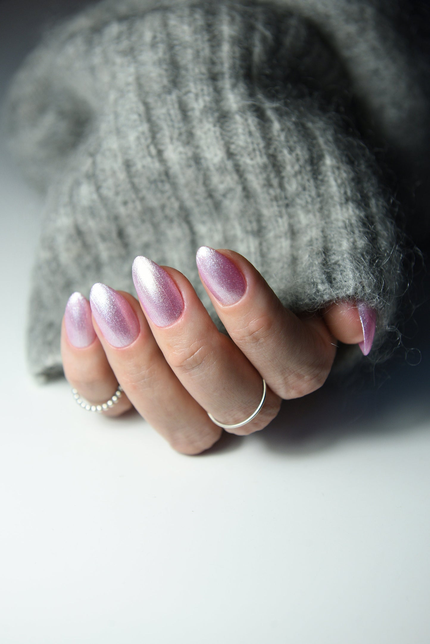 Pearl Pink Press On Nails – Holiday Acrylic-Look Handmade Nails | Long or Short Coffin, Almond, Stiletto