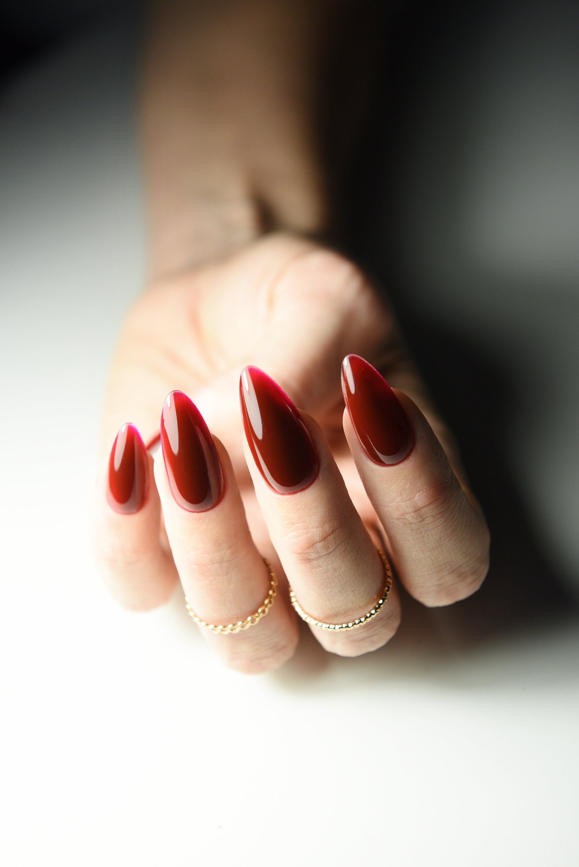 JELLY RED Korean Nail Art Christmas Gift, Press On Nails, acrylic quality coffin, almond, stiletto, square, oval long, medium, short, japan