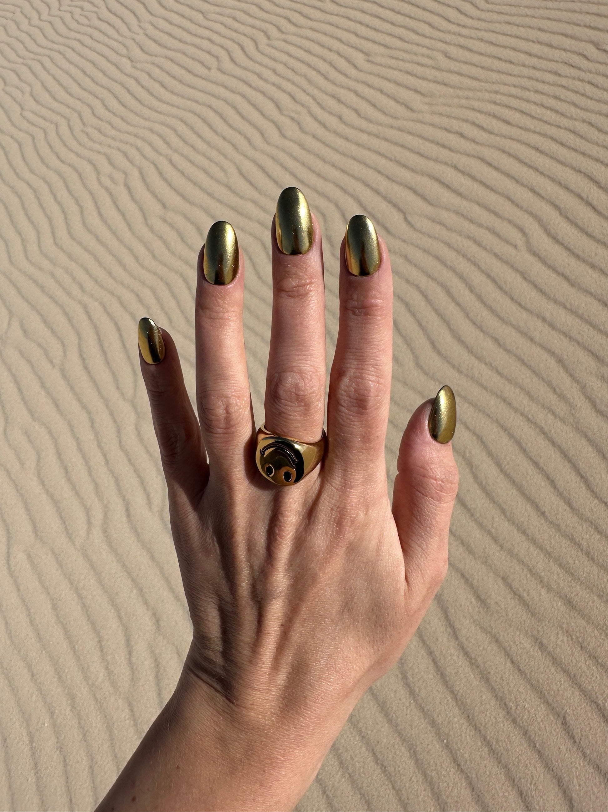 MIRROR CHROME GOLD – Luxury Handmade Reusable Press On Nails