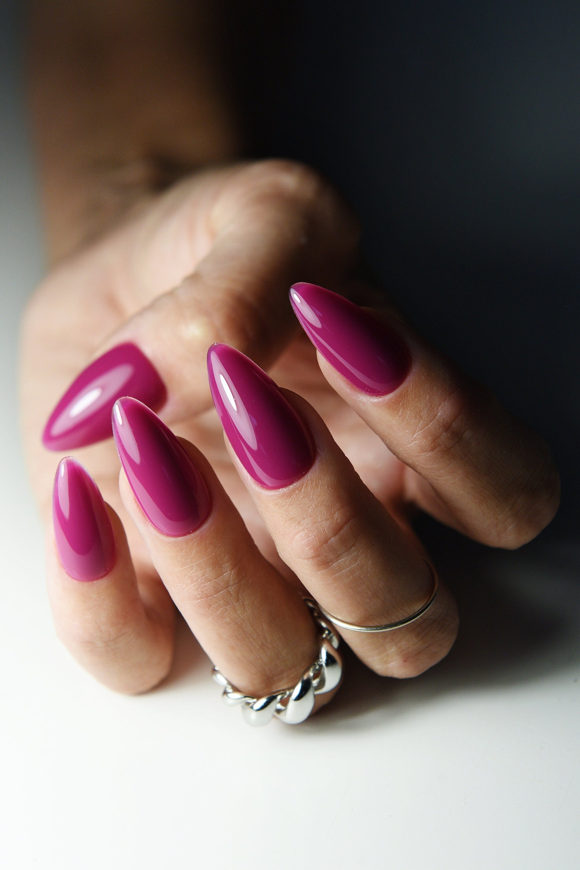 Tulip Pink Blush Spring Press On Nails Short Long Square Stiletto, Coffin, date gift for mama, girlie nails, reusable luxury false, glue on