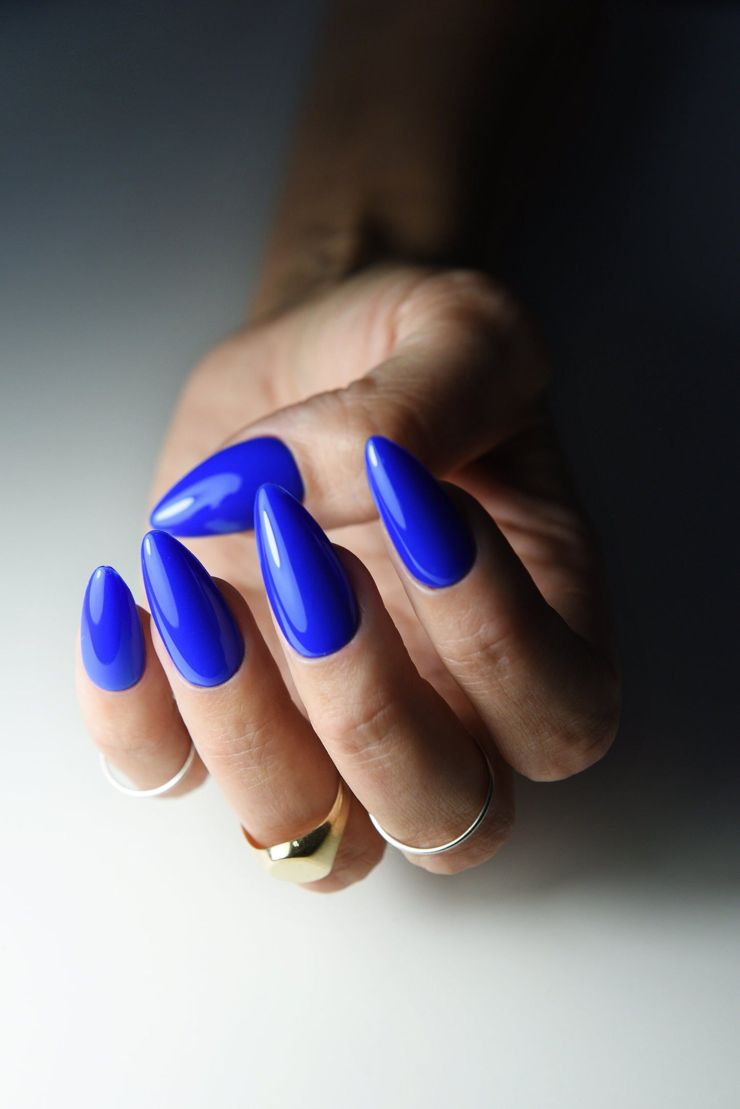 Indigo Cobalt Blue – Handmade Reusable Press On Nails – Summer Acrylic Set