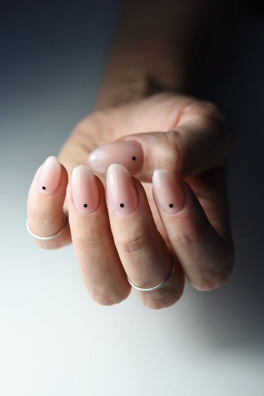 DOT DOTS Nail Art, Cream Nude Acrylic Like Press On Nails Handmade, Minimalistic Fake Nails, Stiletto, Coffin, Long, Short, Medium, reusable – Luxury Handmade Reusable Press On Nails