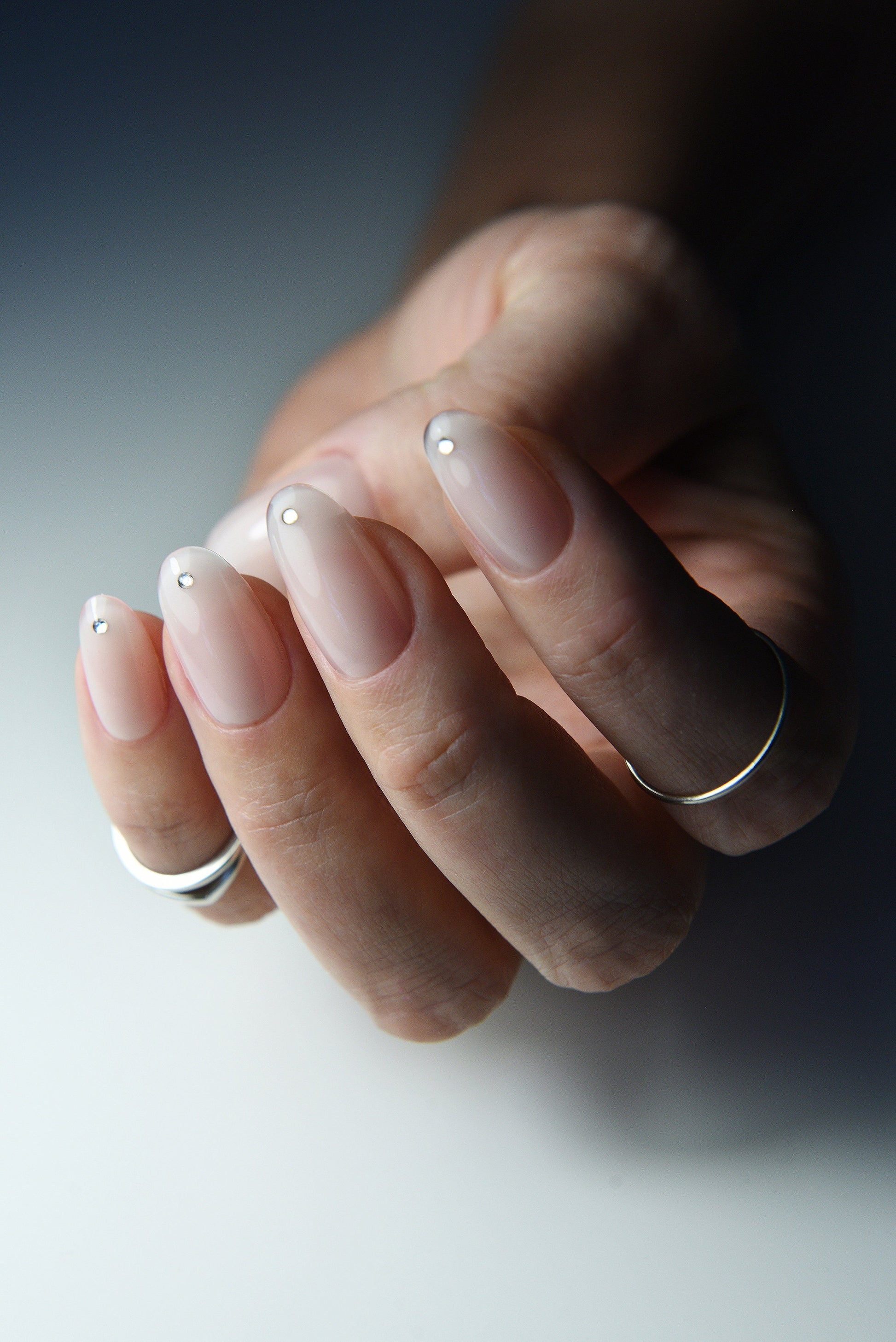 CUTE BLING Nail Art, Cream Nude Press On Nails, Handmade, Customizable Minimalistic, Fake, Stiletto, Coffin, Long, Short, Medium, reusable