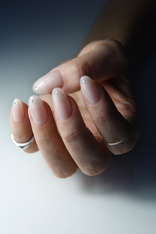 CUTE BLING Nail Art, Cream Nude Press On Nails, Handmade, Customizable Minimalistic, Fake, Stiletto, Coffin, Long, Short, Medium, reusable