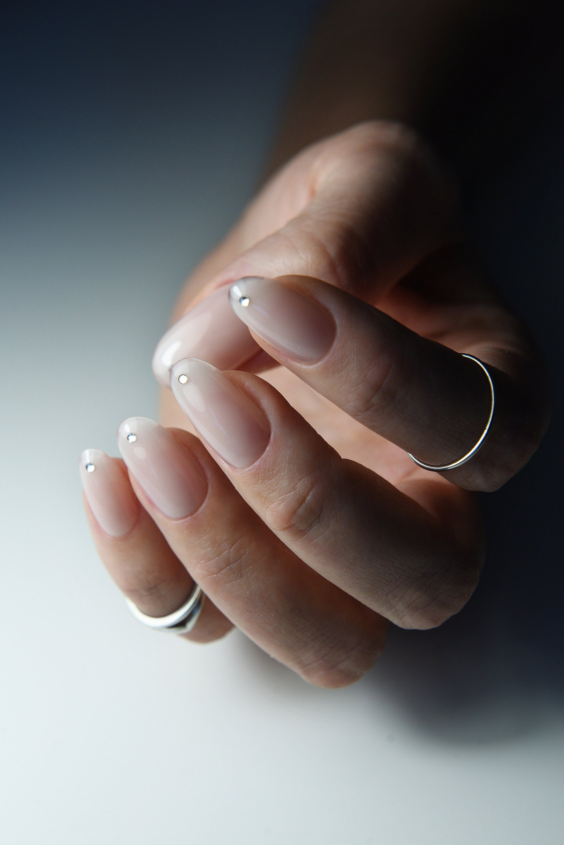 CUTE BLING Nail Art, Cream Nude Press On Nails, Handmade, Customizable Minimalistic, Fake, Stiletto, Coffin, Long, Short, Medium, reusable