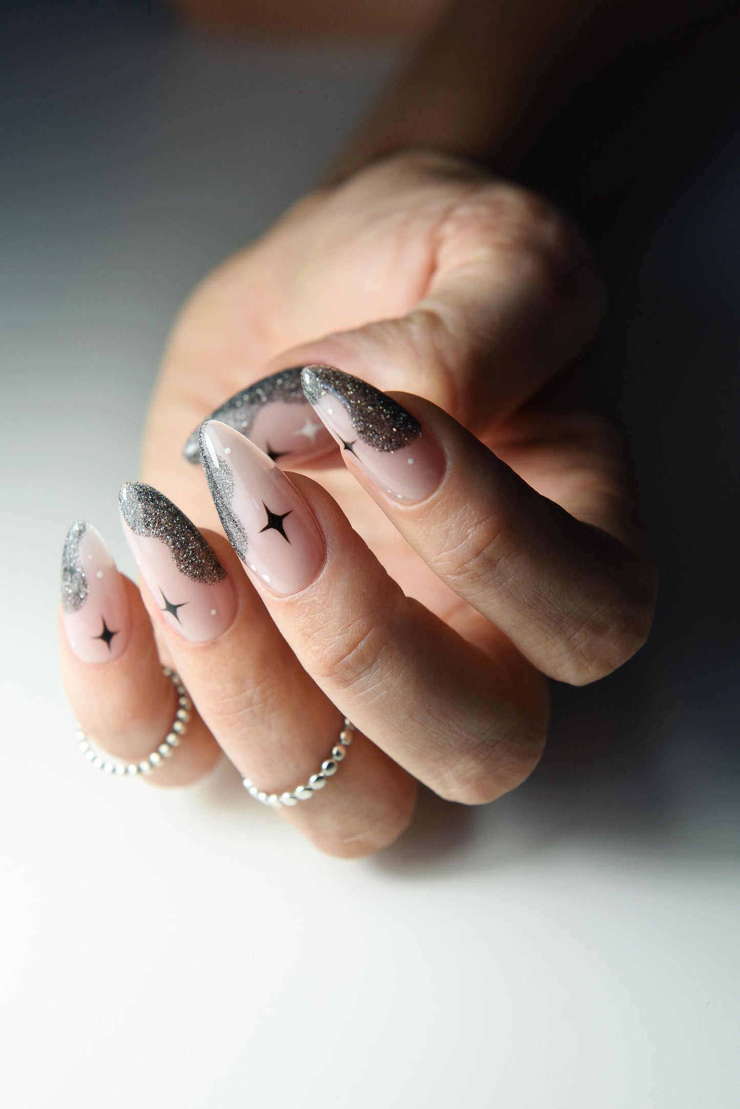 Galaxy Press-On Nails – Reflective Star Design | Handmade Reusable Set | Fall Cosmic Nails