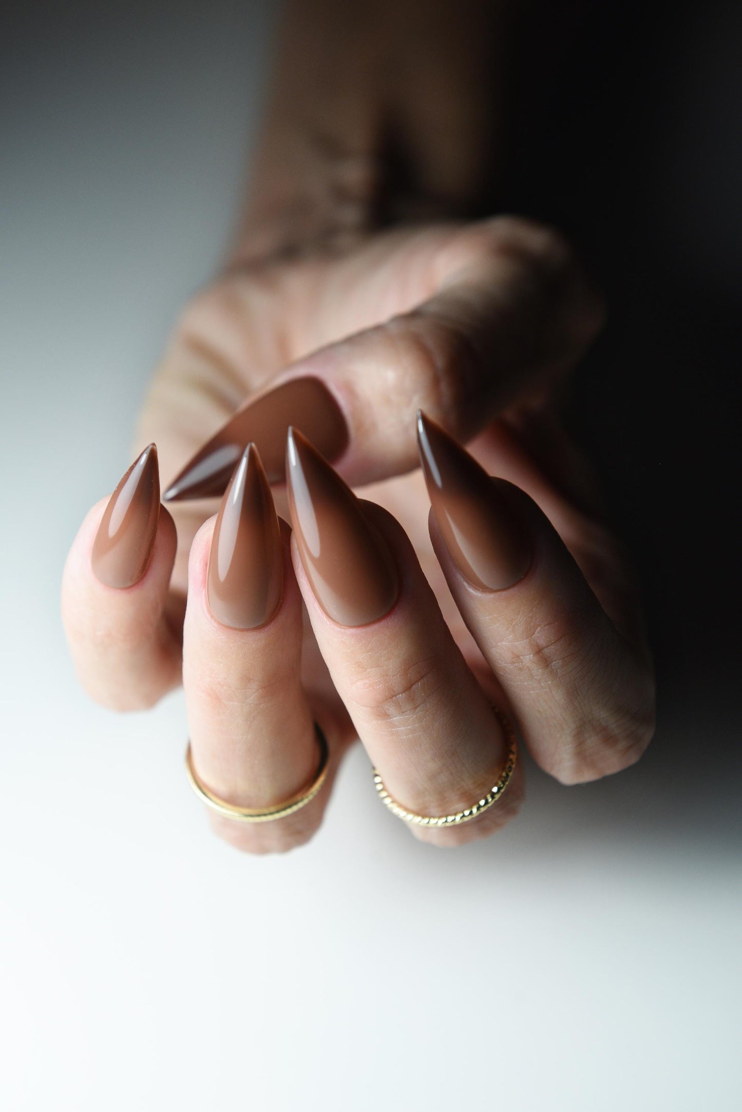 Color Changing Press-On Nails – Brown to Beige Thermal, Handmade & Reusable Neutral Set