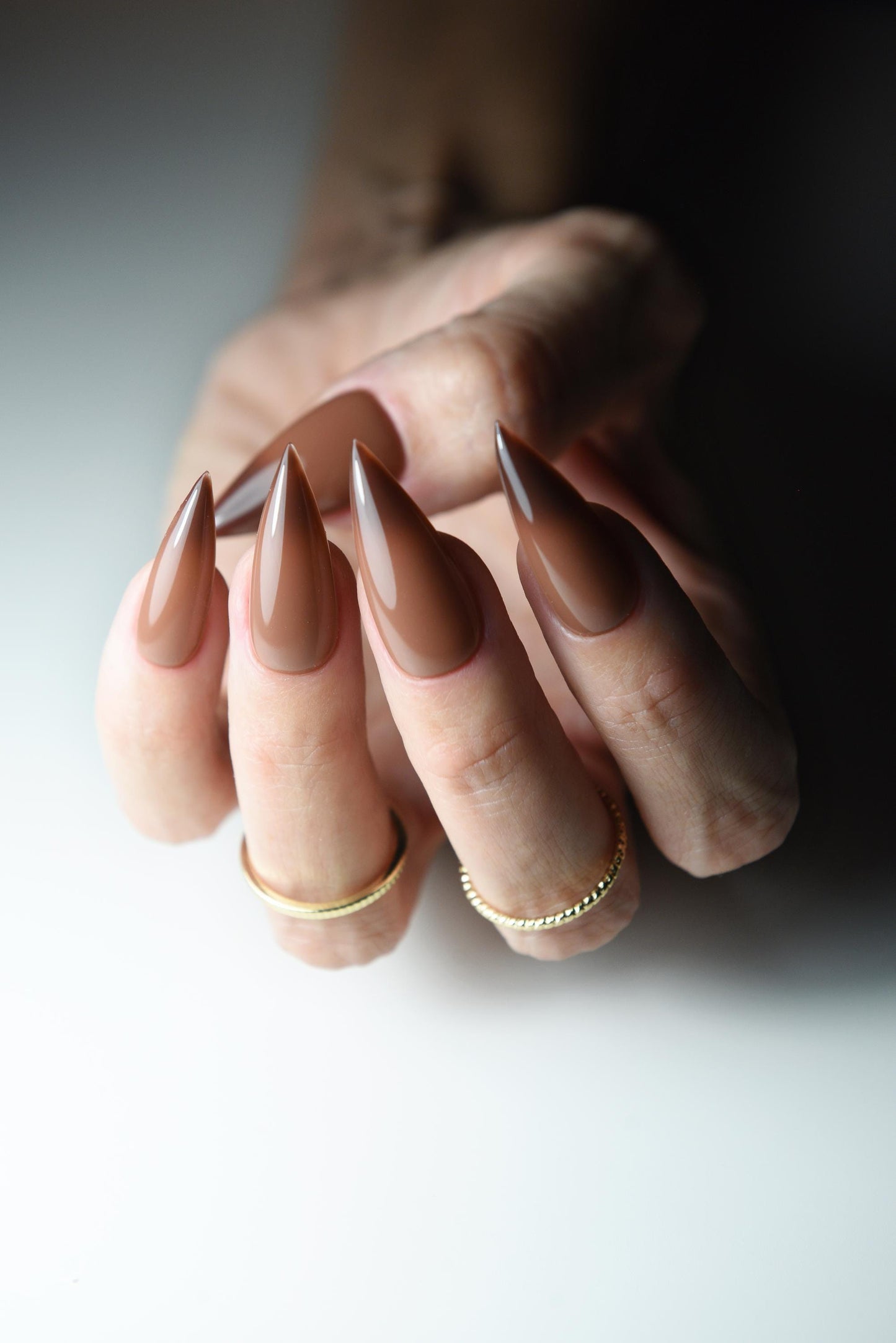 Color Changing Press-On Nails – Brown to Beige Thermal, Handmade & Reusable Neutral Set