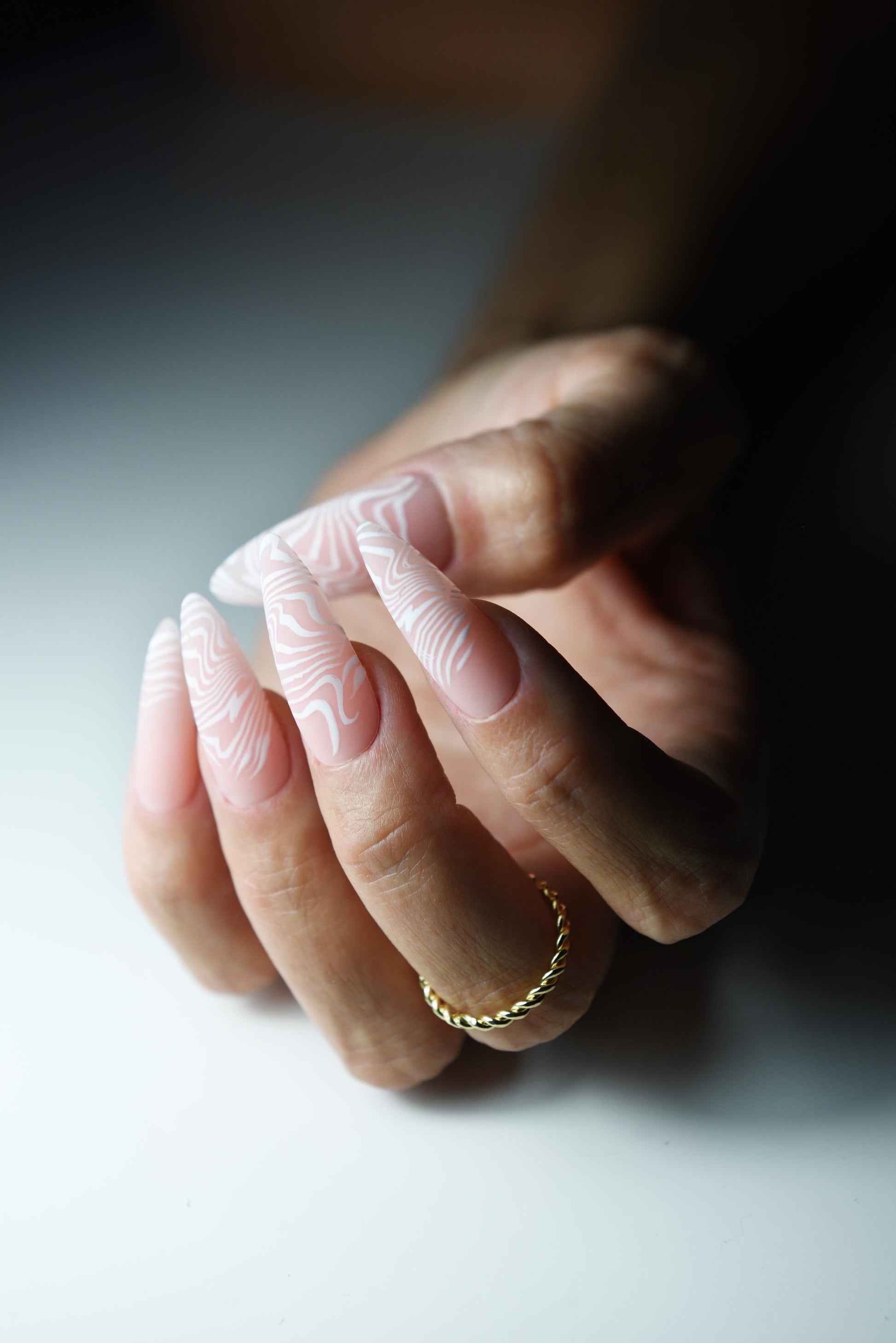 Zebra French Press On Nails – Long Stiletto Nude & White, Reusable Handmade Nails, Safari Vibes – Luxury Handmade Reusable Press On Nails