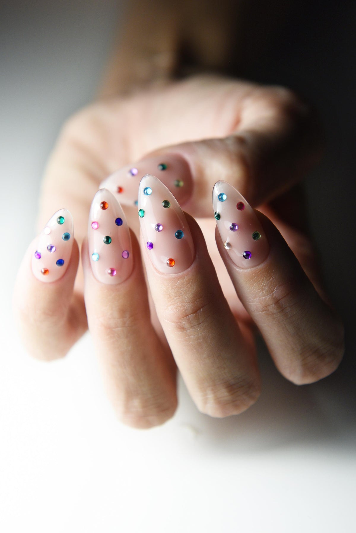 Dopamine Jelly Press-On Nails – Rainbow Sprinkles & Gems