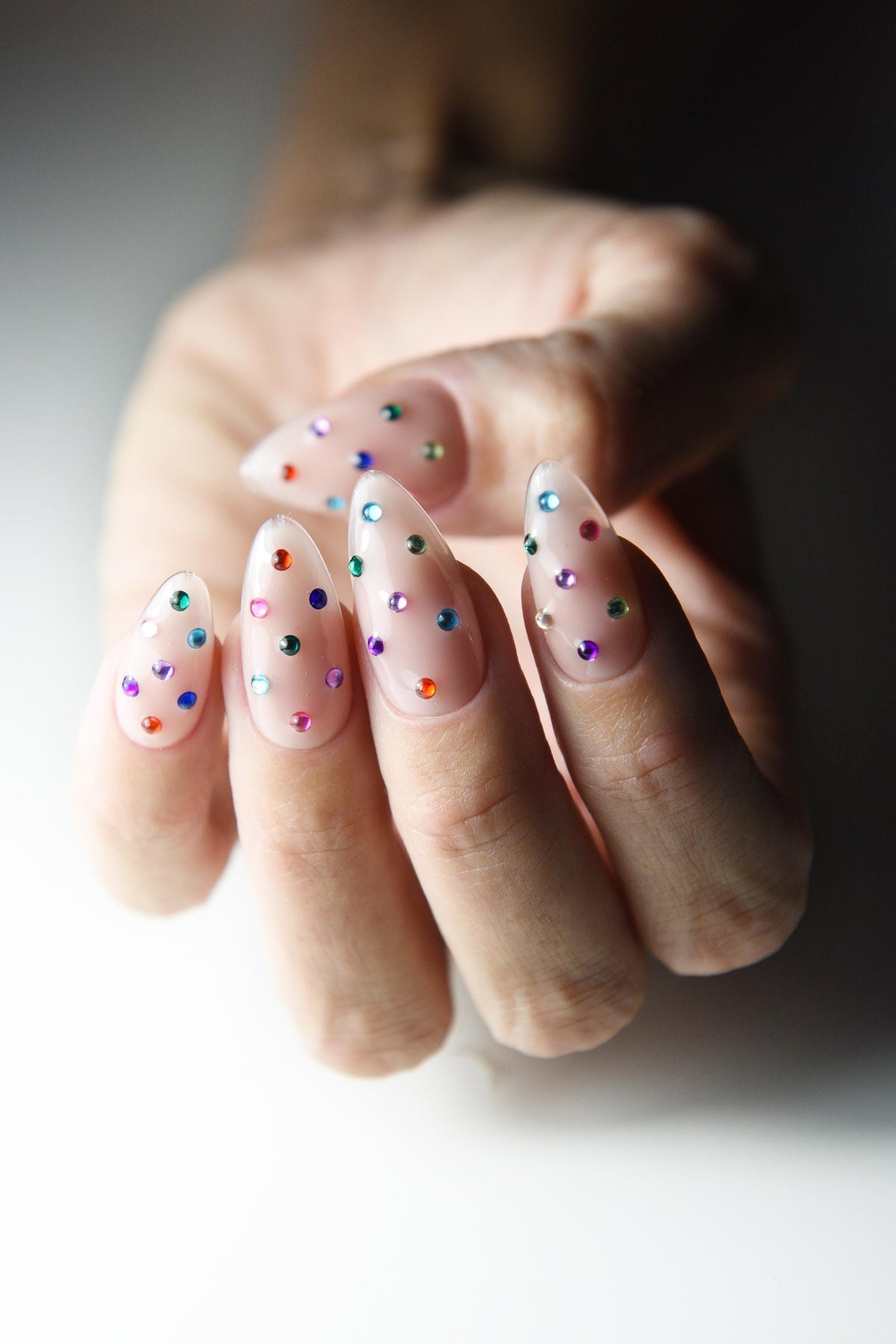 Dopamine Jelly Press-On Nails – Rainbow Sprinkles & Gems
